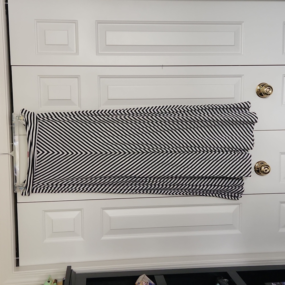 Black and white striped maxi skirt